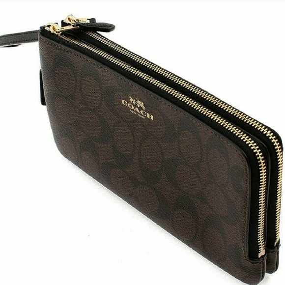 🍒NWT🍒 COACH LG SIGNATURE DOUBLE ZIP WALLET LG - Picture 4 of 7